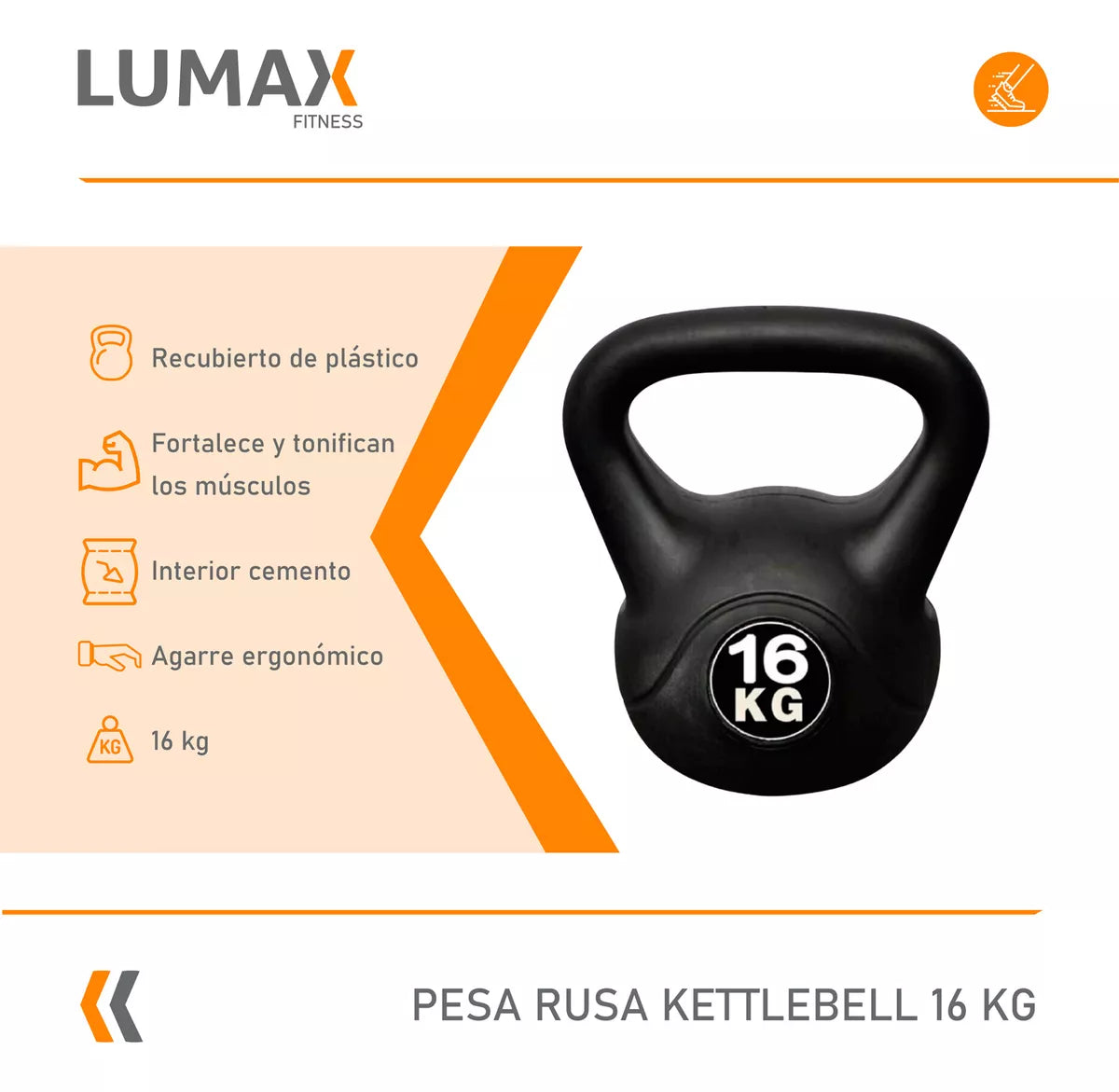 Pesas Rusas - Kettlebell 4 - 6 - 8 - 10 - 12 - 16KG